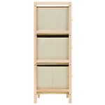 HKH Estantería de Almacenamiento con 6 Cestas de Tela de Madera de Cedro - Beige