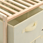 HKH Estantería de Almacenamiento con 6 Cestas de Tela de Madera de Cedro - Beige