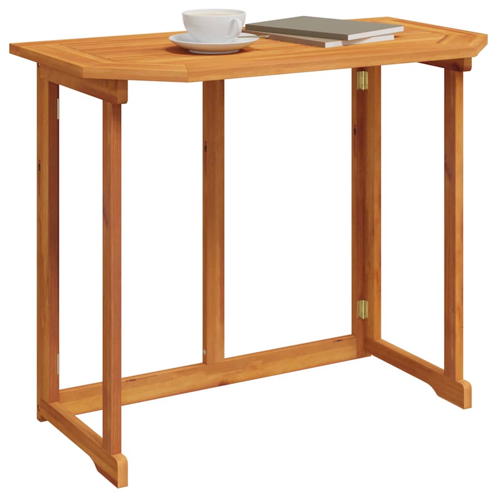 Mesa bistró HKH 90x50x75 cm de madera maciza de acacia - Marrón