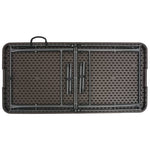 HKH Mesa Jardim Dobrável 120x60x74cm Pead Castanho C/ Aspeto Vime - Marrom