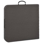 HKH Mesa Jardim Dobrável 120x60x74cm Pead Castanho C/ Aspeto Vime - Marrom