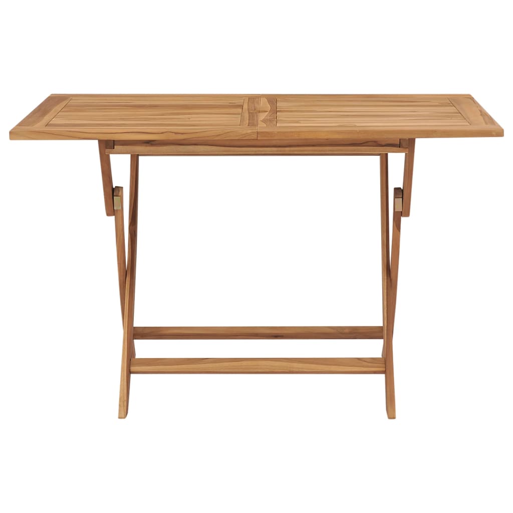 HKH Mesa de Jardim Dobrável 120x70x75 Cm Madeira Teca Maciça - Marrom