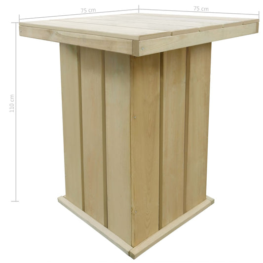 HKH Mesa de Bar Pinho Impregnado - Marrom