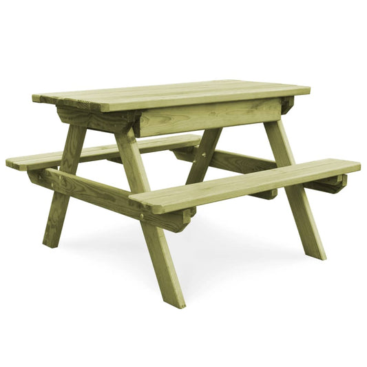 HKH Mesa Infantil com Bancos P/ Piqueniques Pinho Impregnado - Verde