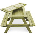 HKH Mesa Infantil com Bancos P/ Piqueniques Pinho Impregnado - Verde
