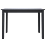 HKH Mesa de Jantar Madeira Maciça de Seringueira - Preto