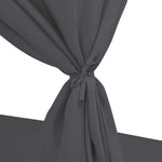 HKH Espreguiçadeira De Exterior Com Cortinas Em Vime Pe Cinzento - Cinzeto
