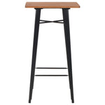 HKH Mesa de Bar Pinho Maciço e Preto em Aço