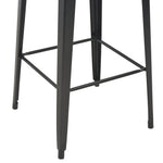 HKH Mesa de Bar Pinho Maciço e Preto em Aço