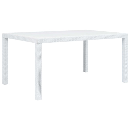 HKH Mesa de Jardim Plástico com Aspeto de Vime - Branco