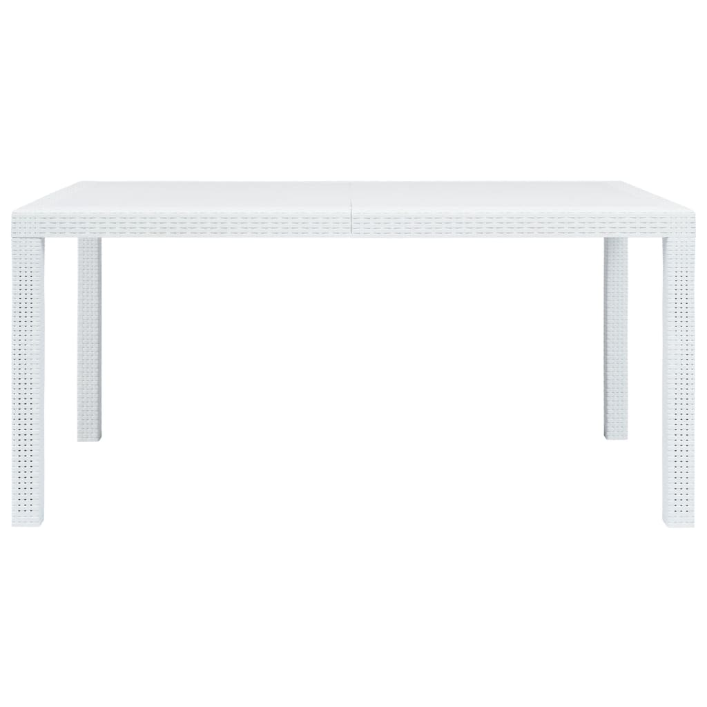 HKH Mesa de Jardim Plástico com Aspeto de Vime - Branco