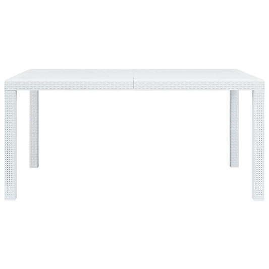 HKH Mesa de Jardim Plástico com Aspeto de Vime - Branco
