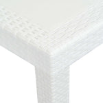 HKH Mesa de Jardim Plástico com Aspeto de Vime - Branco