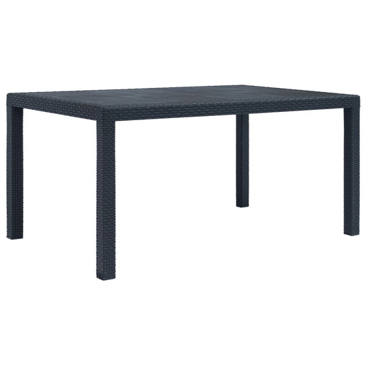 HKH Mesa Jardim Plástico com Aspeto de Vime - Antracite