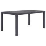 HKH Mesa de Jardim Plástico Castanho C/ Aspeto de Vime - Marrom