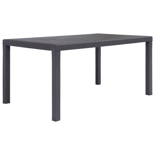 HKH Mesa de Jardim Plástico Castanho C/ Aspeto de Vime - Marrom
