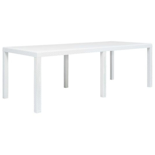 HKH Mesa de Jardim Plástico com Aspeto de Vime - Branco