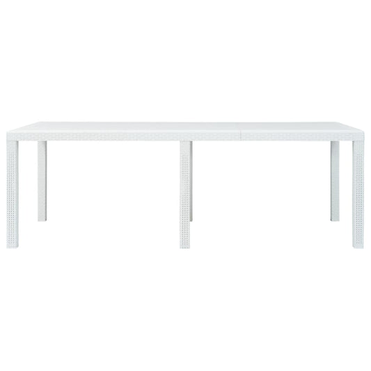 HKH Mesa de Jardim Plástico com Aspeto de Vime - Branco