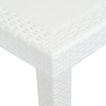 HKH Mesa de Jardim Plástico com Aspeto de Vime - Branco