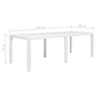 HKH Mesa de Jardim Plástico com Aspeto de Vime - Branco