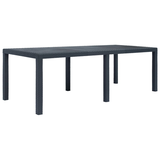 HKH Mesa de Jardim Plástico C/ Aspeto de Vime - Antracite