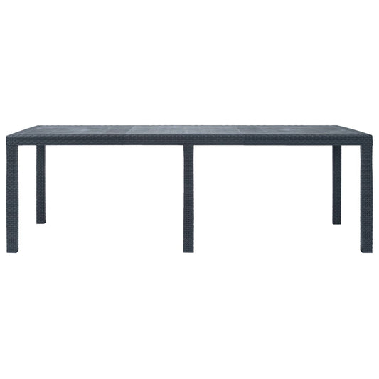 HKH Mesa de Jardim Plástico C/ Aspeto de Vime - Antracite
