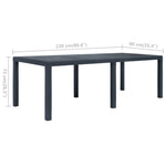 HKH Mesa de Jardim Plástico C/ Aspeto de Vime - Antracite