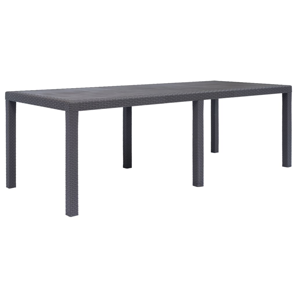 HKH Mesa de Jardim Plástico Castanho com Aspeto de Vime - Marrom