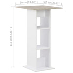 HKH Mesa de Bar e Cinzento Cimento - Branco