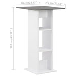 HKH Mesa de Bar e Antracite - Branco