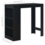 HKH Mesa de Bar com Prateleira - Preto