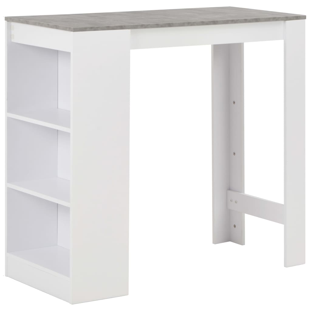 HKH Mesa de Bar con Estantería - Blanco