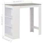 HKH Mesa de Bar com Prateleira - Branco