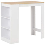 HKH Mesa de Bar com Prateleira - Branco