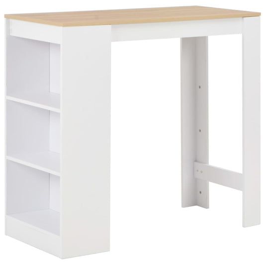 HKH Mesa de Bar com Prateleira - Branco