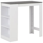 HKH Mesa de Bar com Prateleira - Branco