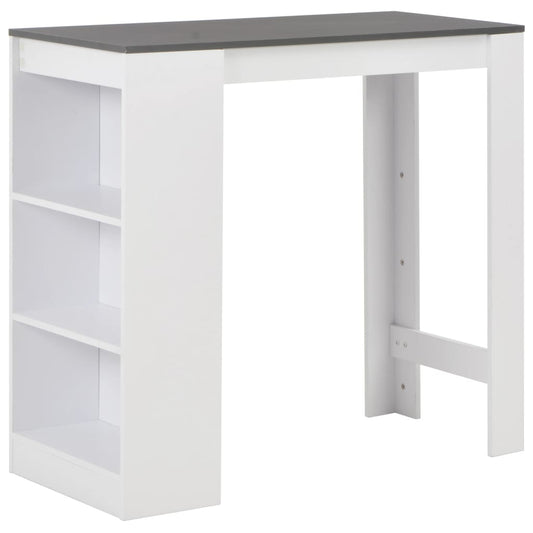HKH Mesa de Bar com Prateleira - Branco