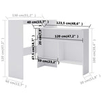 HKH Mesa de Bar com 2 Tampos - Branco
