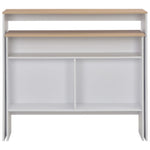 HKH Mesa de Bar com 2 Tampos Branco e em Carvalho