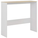 HKH Mesa de Bar com 2 Tampos Branco e em Carvalho