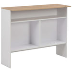 HKH Mesa de Bar com 2 Tampos Branco e em Carvalho