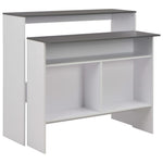 HKH Mesa de Bar com 2 Tampos e Cinzento - Branco