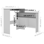 HKH Mesa de Bar com 2 Tampos e Cinzento - Branco