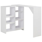 HKH Mesa de Bar com Prateleira Móvel - Branco