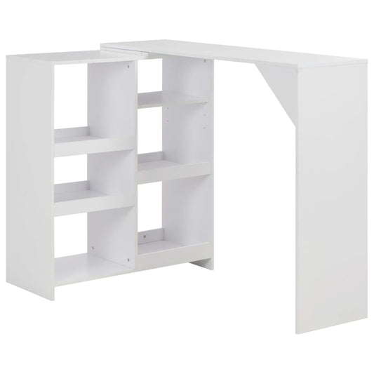 HKH Mesa de Bar com Prateleira Móvel - Branco