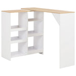 HKH Mesa de Bar com Prateleira Móvel - Branco