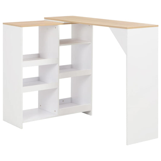 HKH Mesa de Bar com Prateleira Móvel - Branco