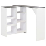 HKH Mesa de Bar com Prateleira Móvel - Branco