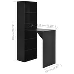 HKH Mesa de Bar com Armário - Preto