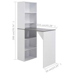 HKH Mesa de Bar com Armário - Branco